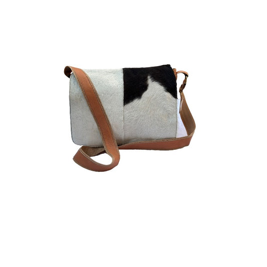 Leather bag with goat fur